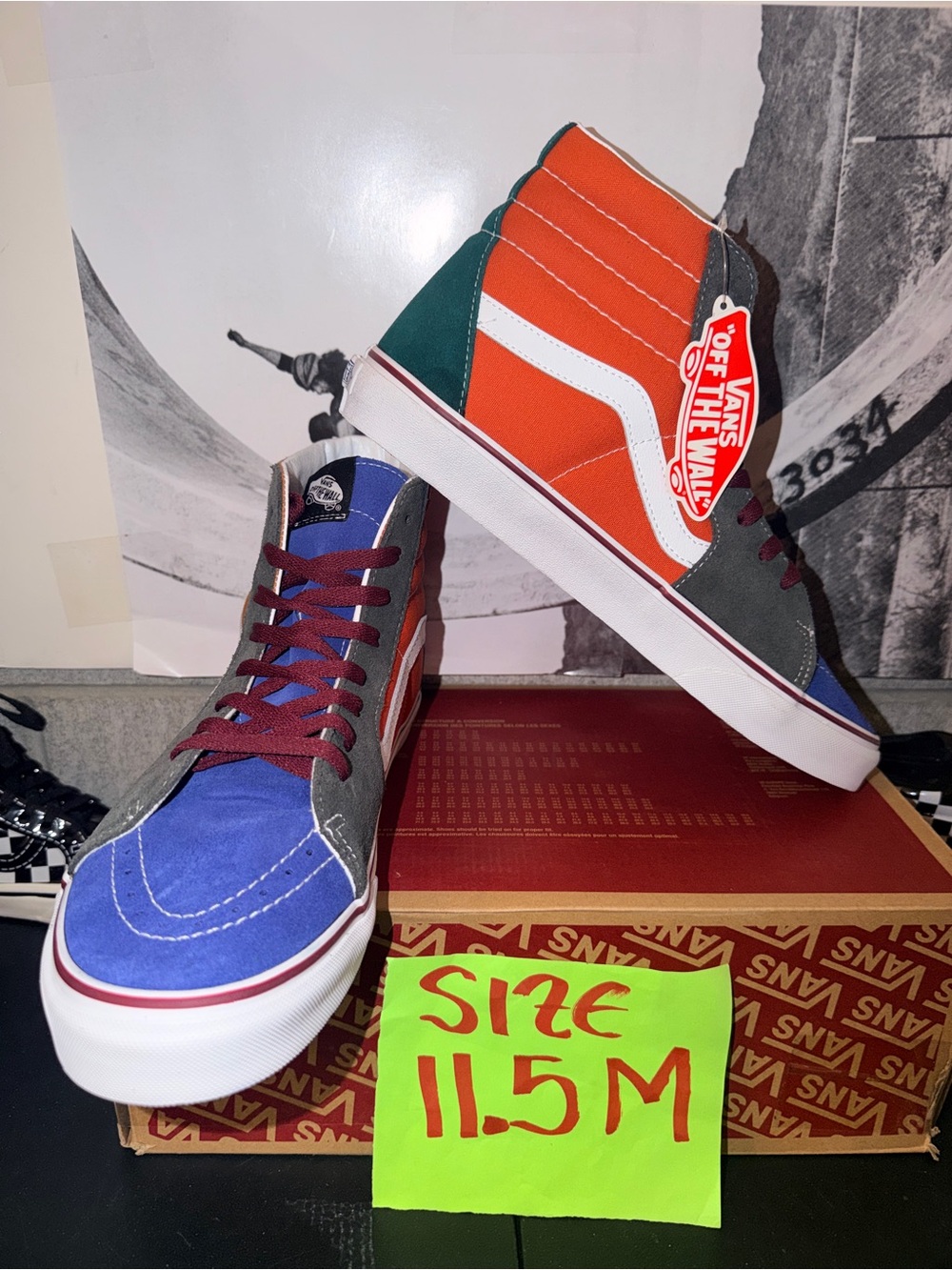 Vans Sk8-Hi Color Mix sz 11.5 Men’s 13.0 Woman